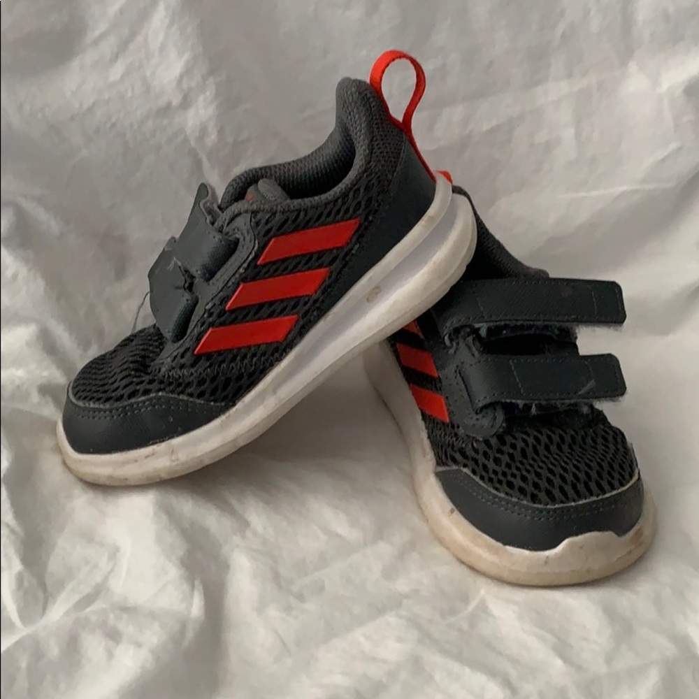 Adidas shoes, toddler size 6, red & grey, Velcro